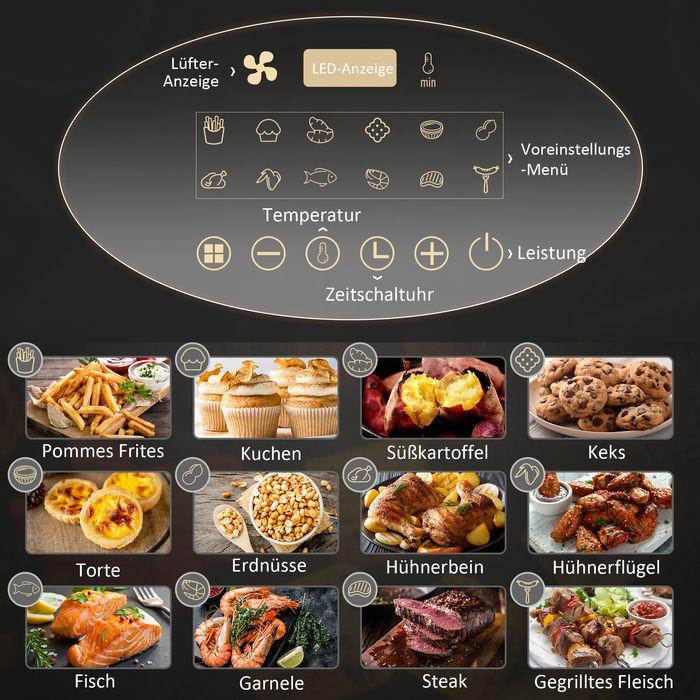 Image du produit Swisshandel24 Heissluftfritteuse 4 L, 12 Programme, 80-200° C Temperatur, Antihaft, Schwarz