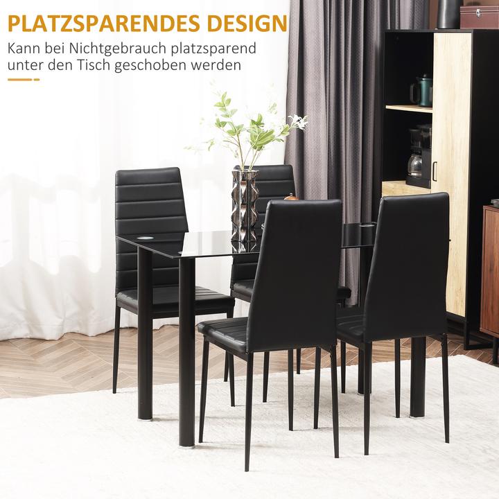 Immagine prodotto Homcom Set da pranzo con 4 sedie (120 x 60 x 97 cm)