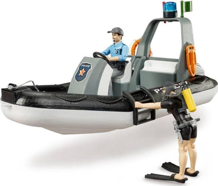 Produktbild Bruder bworld Polizei Schlauchboot mit Polizist
