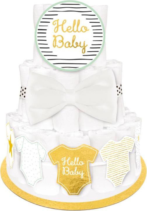 Actual product image Amscan Kit de décoration pour gâteau de pampers Hello Baby