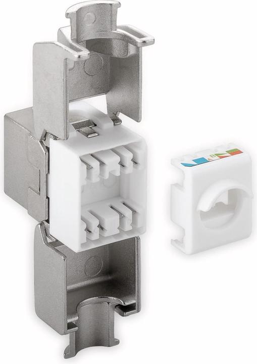 Actual product image Goobay CAT 6A KeyStone RJ45 Jack, STP shielded, 500MHz, slim line (Keystone module)