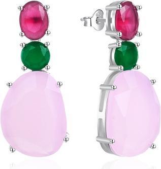 Produktbild Agato Silver Dangle Earrings With Colored Glass Agt-E014pc