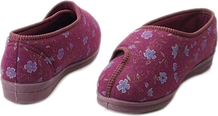 Produktbild Comfylux Davina Hausschuhe Mit Klettverschluss Und Blumenmuster Extra Weite Passform (37)