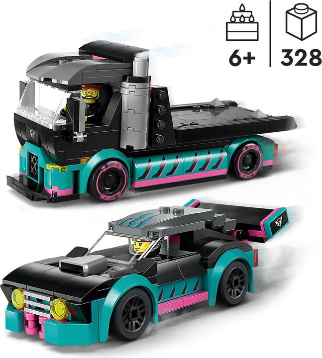 Immagine prodotto LEGO Trasportatore di auto con auto da corsa (60406, LEGO City)