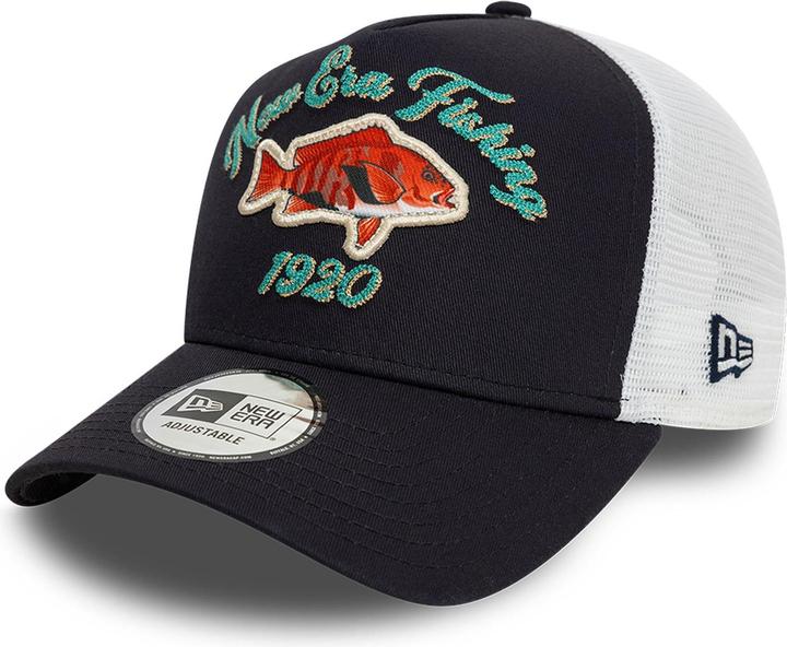 New Era A-Frame Mesh Trucker Cap - Fishing 1920 Navy (One Size)