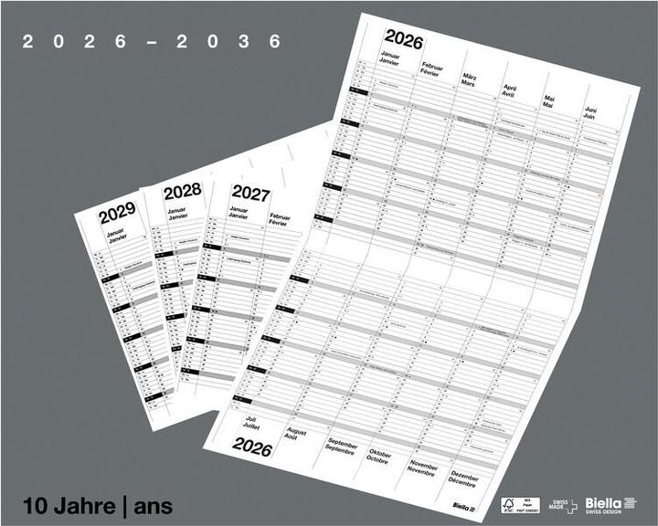 Image du produit Biella Calendrier décennal (30 x 24 cm, Couverture rigide, Français, Allemand)