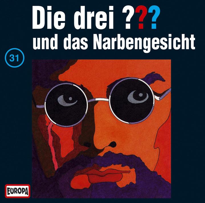 Actual product image The three THREE QUESTION MARKS 031 - and the scarred face (Alfred Hitchcock., German)