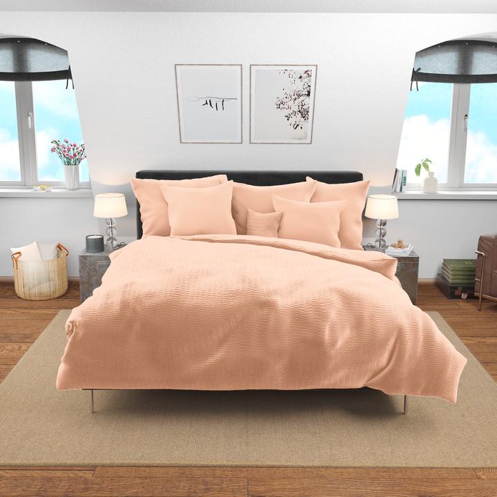 Actual product image Lotus Bettwaren Bettwäsche Satin Seersucker uni (Pillowcase, 40 x 40 cm)