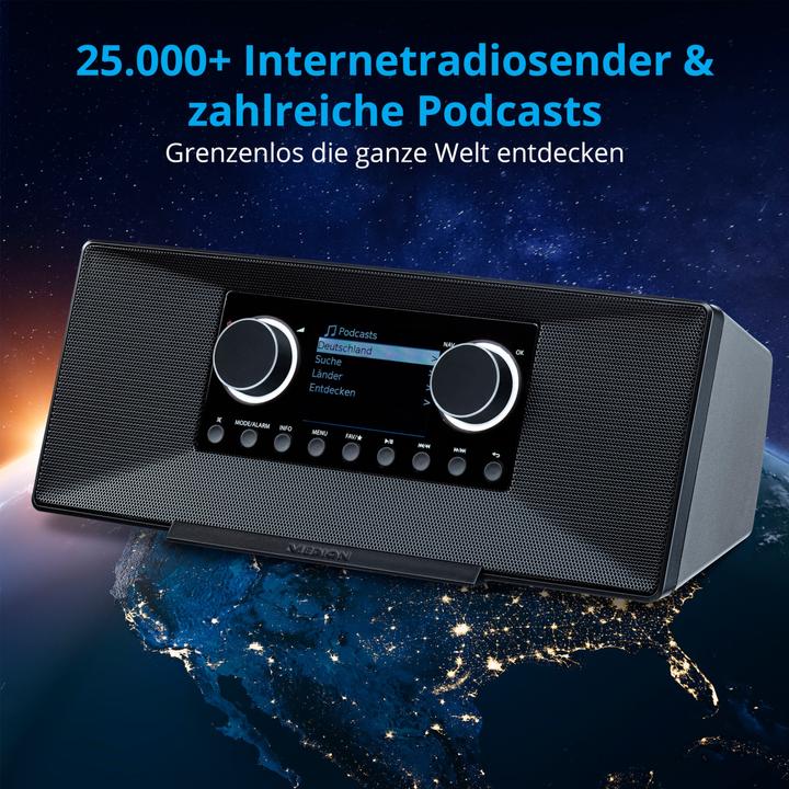 Produktbild Medion P85333 - DAB+ internetradio - Wifi - FM-ontvangst - Zwart (DAB+, AM, FM, MW, WLAN)