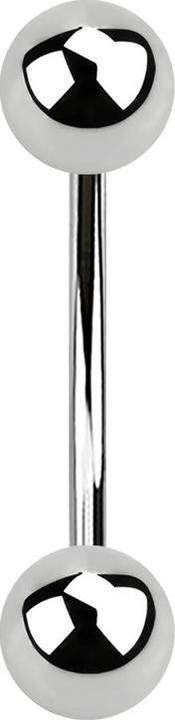 Actual product image Star Piercing Micro Banana silver with two balls (Surgical steel 316L)