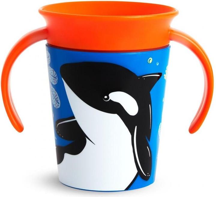 Actual product image Munchkin tutorial cup with handles, orca, miracle 360 Wildlove, 6 months +, 177 ml, 05177502