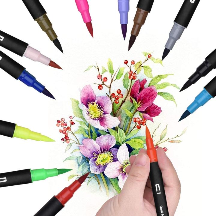 Actual product image I Am Creative Double-tip Dual Brush Pen (Colored, 36 x)