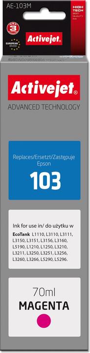 Produktbild Activejet AE-103M Tinte (Ersatztinte Epson 103 C13T00S34A Supreme 70 ml lila) (M)