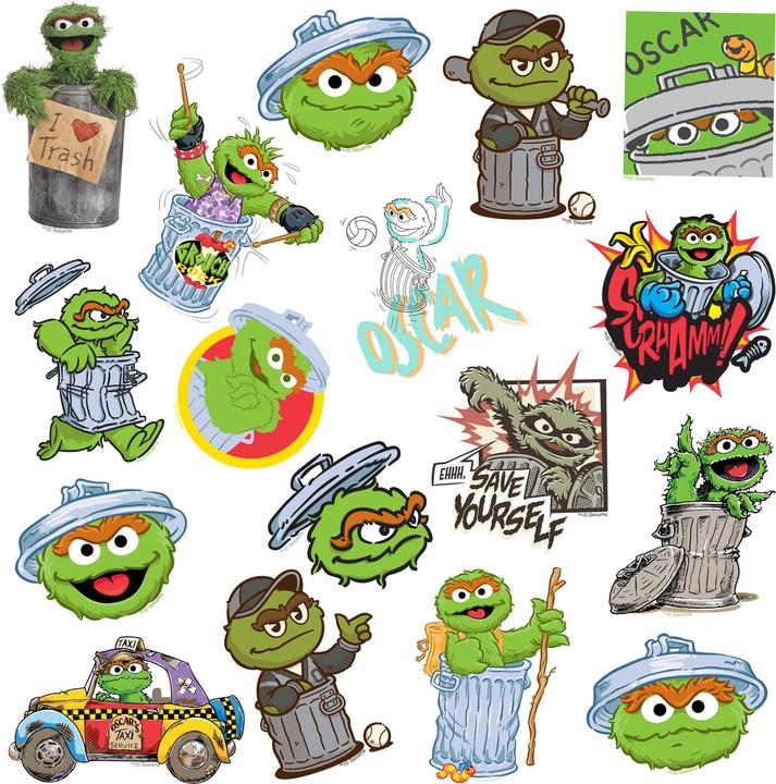 Actual product image Deluxe Oscar The Grouch Stickers (Pack of 50)