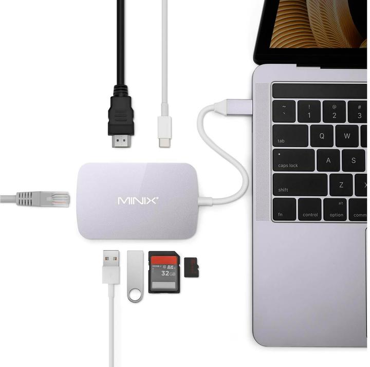 Actual product image Minix NEO-C-GGR (USB-C, 7 Ports)
