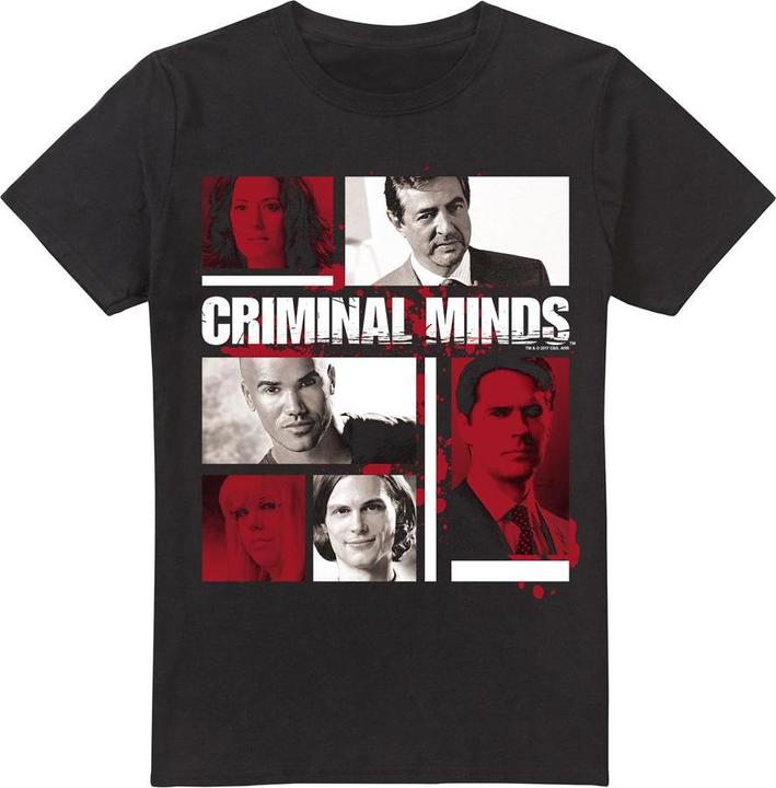 Actual product image Criminal Minds Mens Character Boxes T-Shirt (4XL)