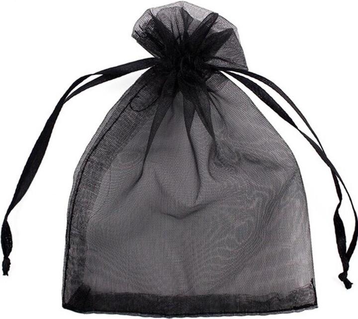 Image du produit JTI 50x Pochettes cadeaux / Sacs en organza - Noir (Pochette cadeau, 1 x)