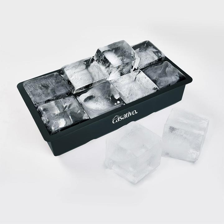 Image du produit Casativo Lot de 6 moules à glaçons XXL en silicone 8 compartiments, 5 x 5 cm, pour 1 litre