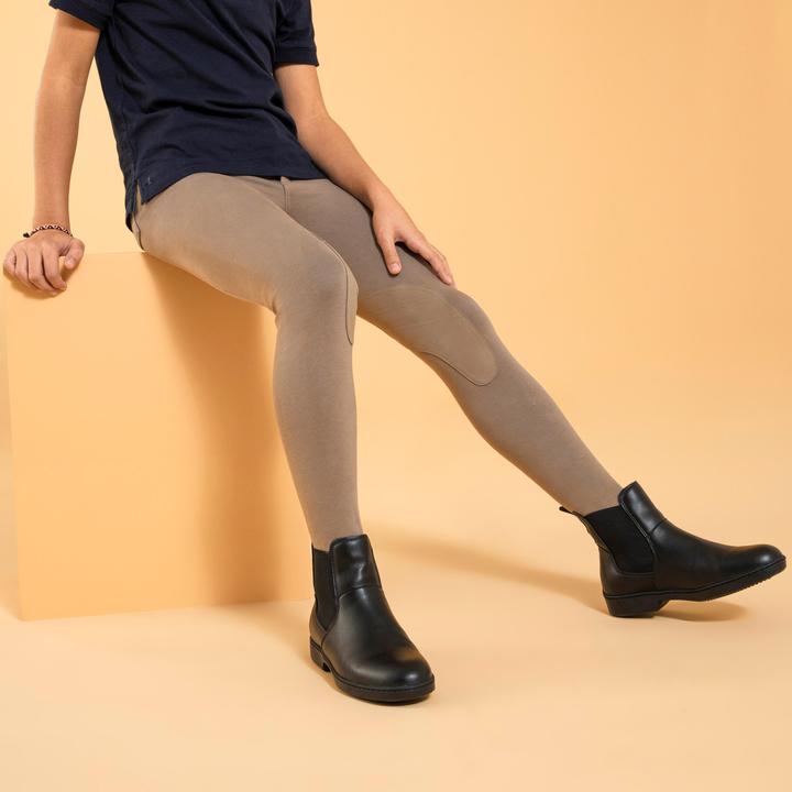 Actual product image Fouganza Riding breeches 140 knee patches children brown (164)