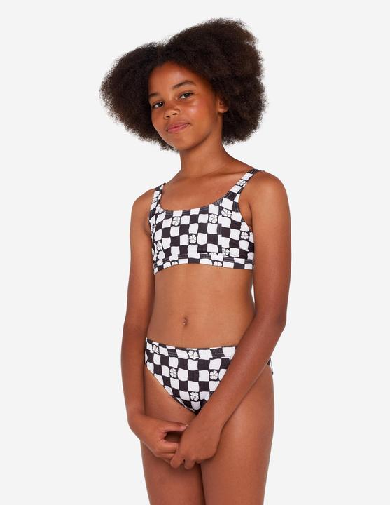 Image du produit Olaian Haut de maillot de bain brassière réglable Fille - 500 Nora noir et blanc (14, 15, 16)