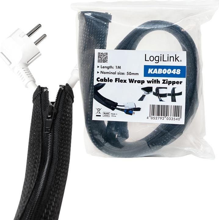 Image du produit LogiLink Protection des câbles avec fermeture éclair (Gaines pour câbles, 100 cm)