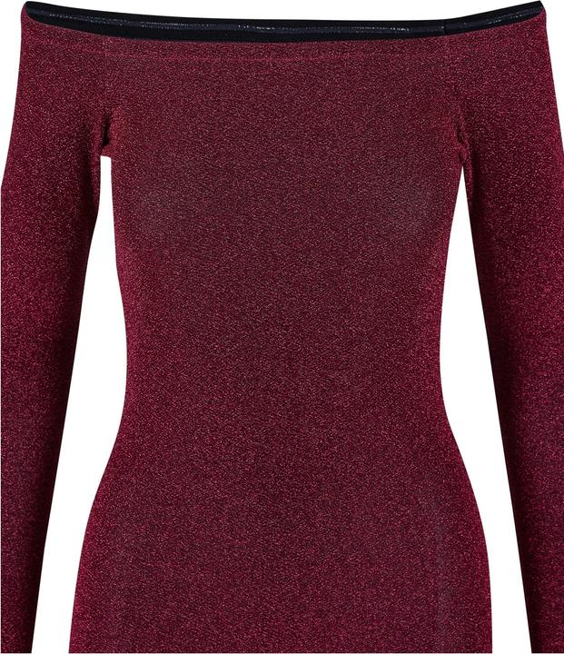 Actual product image Urban Classics Ladies Off Shoulder Longsleeve Glitter Dress - 126795 (L)