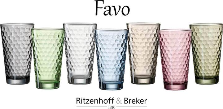 Produktbild Ritzenhoff & Breker Longdrinkglas Favo klar 6ST 400ml (0.40 l, 6 x)