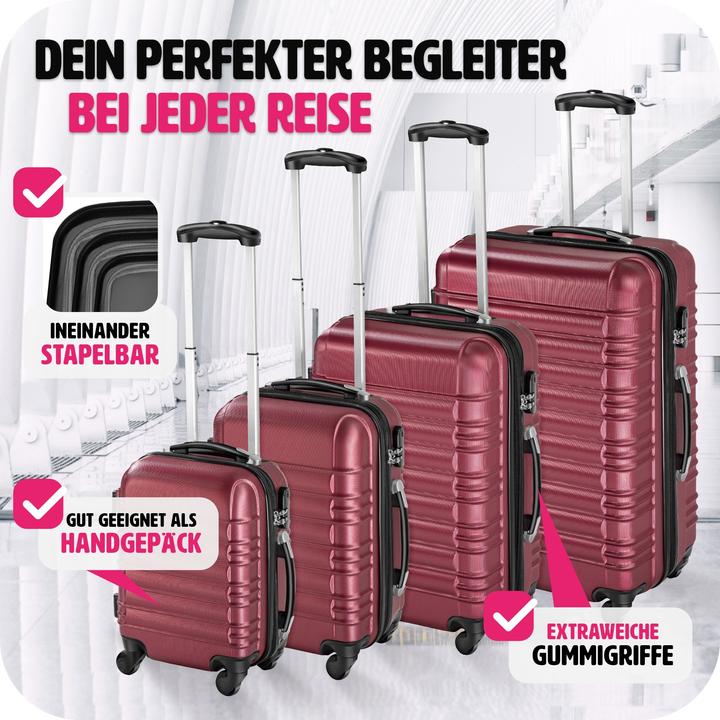 Produktbild tectake Hartschalenkofferset (106 l, M (50 - 90l), L (90 - 115l))