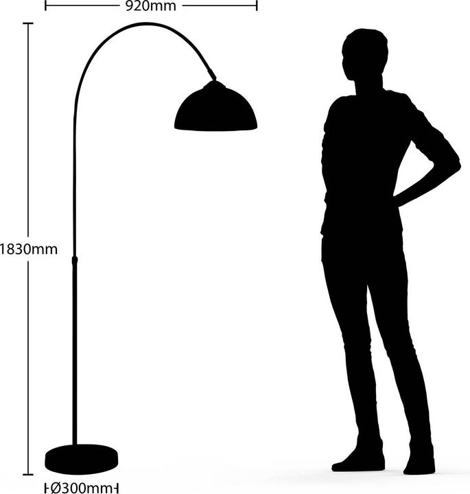 Actual product image Lindby Lennart arc floor lamp, copper (E27)