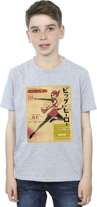 Immagine prodotto Disney Big Hero 6 Baymax Honey Lemon Newspaper Maglietta Ragazzi (152, 158)