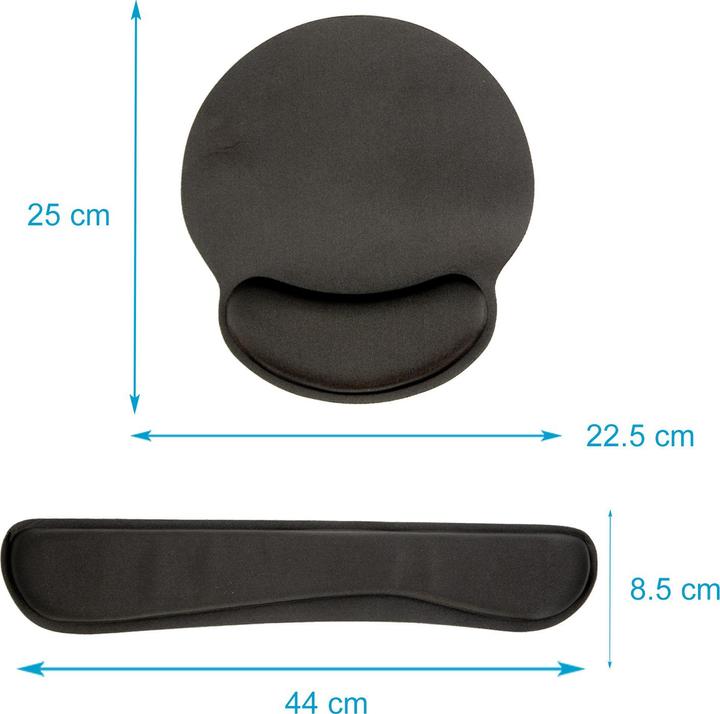 Immagine prodotto Cadorabo Set di 2 pezzi di tappetino per mouse ergonomico e poggiapolsi per tastiera con supporto per il