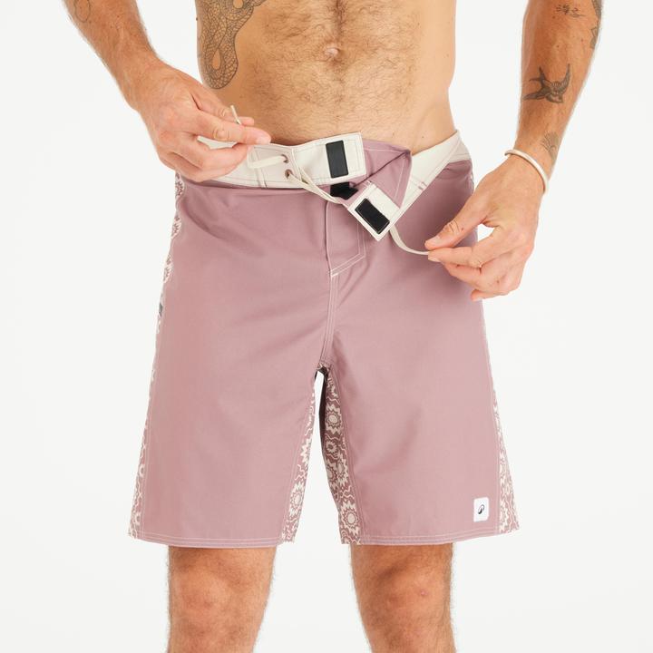Actual product image Olaian Boardshorts Surfen Herren lang 500 Arch Esawira 19" rosa/taupe (XL)