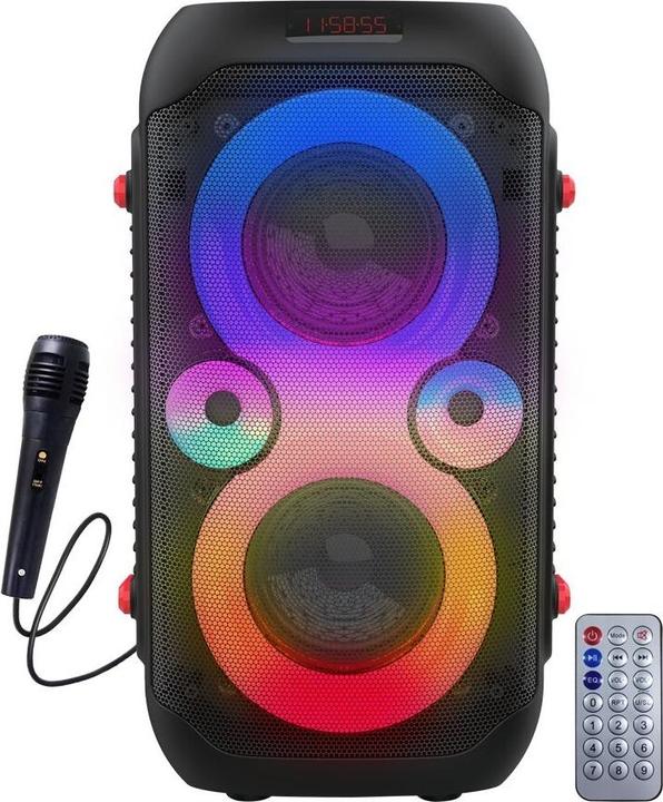 Actual product image Esperanza EP156 BT FM LED RGB KARAOKE speaker black 20W (5 h, Battery operated)