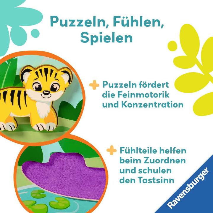 Produktbild Ravensburger Magnetisches Holz-Fühl-Puzzle: Dschungel (6 Teile)