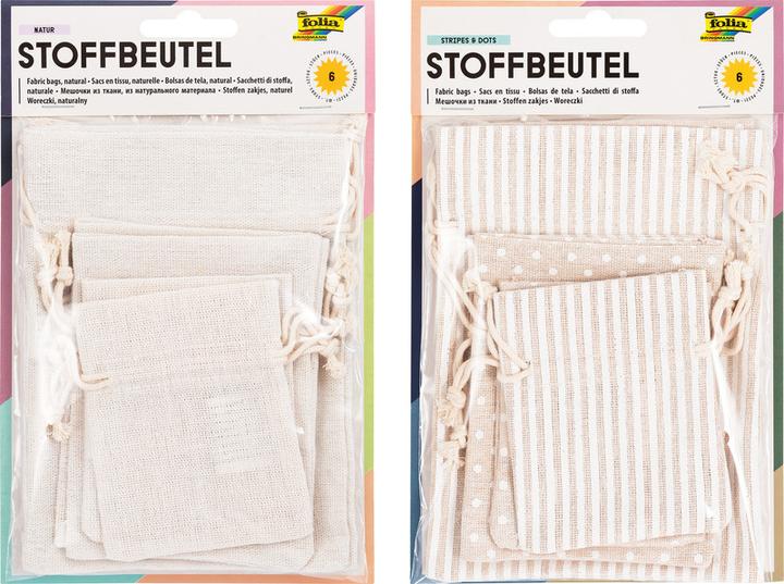 Produktbild Folia Stoffbeutel (Geschenktüte, 6 x)