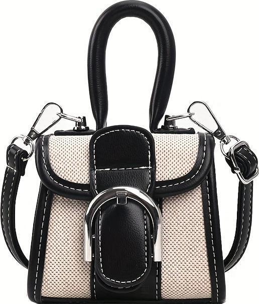 Produktbild Only-Bags.Store Trendy Mini Kontrast Farbe Handtasche, niedlich und modisch Crossbodybag, verstellbare Riemen