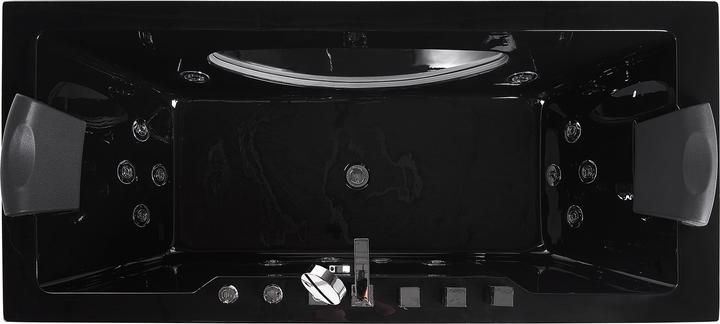 Produktbild Beliani Whirlpool Badewanne schwarz rechteckig mit LED 180 x 80 cm HAWES (235 l, 80 cm)