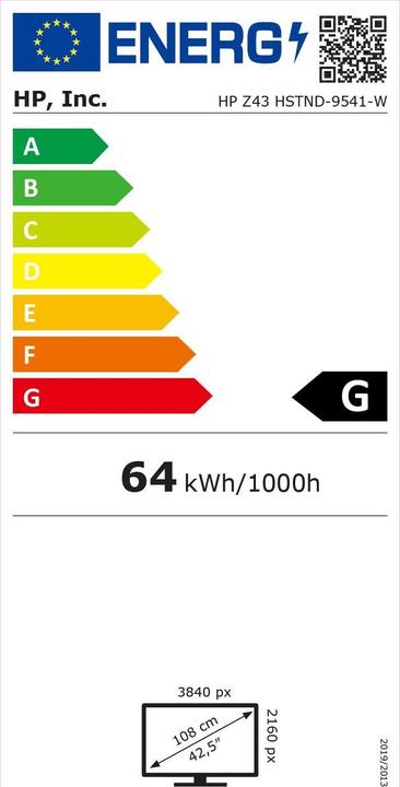 Energie-Label HP Z43 (3840 x 2160 Pixel, 43")