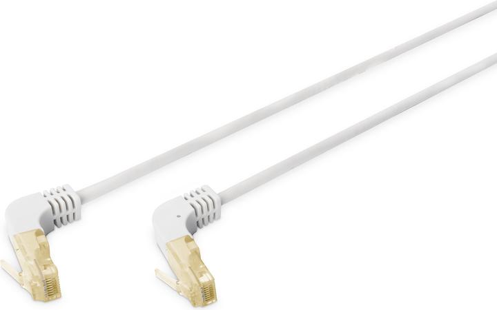 Image du produit Digitus Cordon de raccordement CAT 6A S/FTP, fiche coudée à 90 degrés (S/FTP, CAT6a, 1.50 m)
