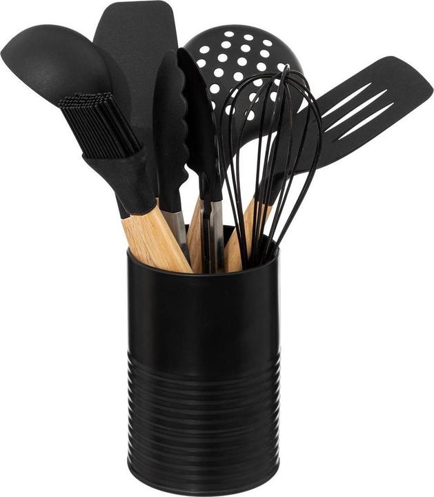Image du produit 5Five Boîte métallique avec 7 ustensiles de cuisine - Noir