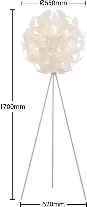 Produktbild Lindby Varika Stehlampe mit Kugelschirm, weiss (E14)