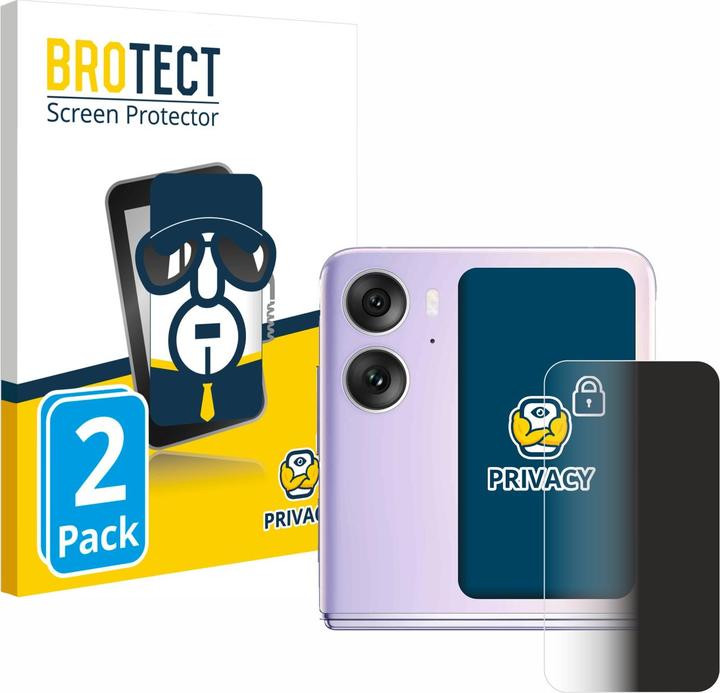 Produktbild BROTECT Sichtschutzfolie Anti-Spy Privacy Folie Blaulicht-Schutz (2 Stück, Oppo Find N2 Flip)