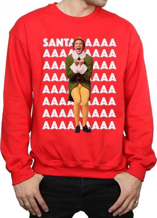 Actual product image Elf Mens Buddy Santa Scream Sweatshirt (XL)