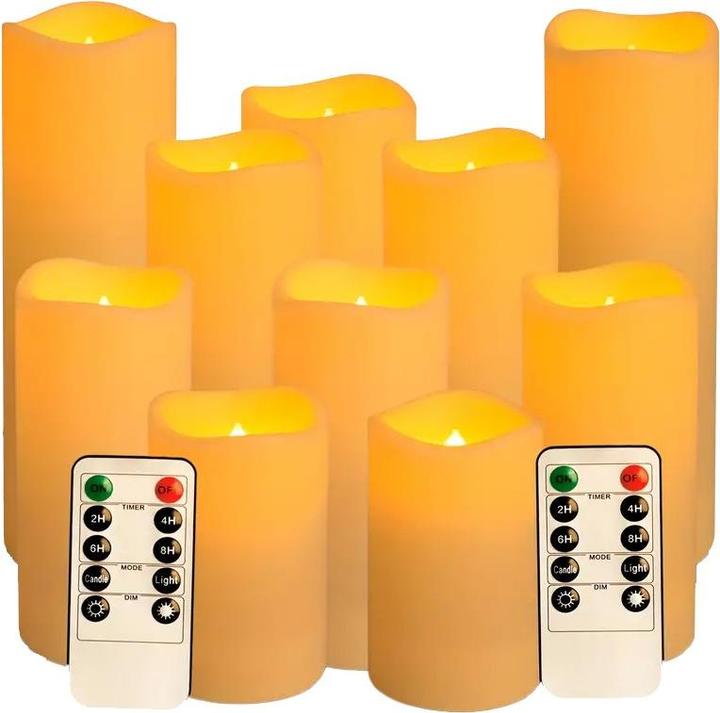 Immagine prodotto Cbx 10 candele LED senza fiamma con telecomando e funzione timer (10 x)