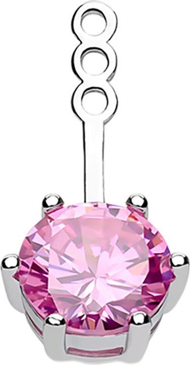 Produktbild Star Piercing Ohrring Ear Jacket silber mit Kristall pink