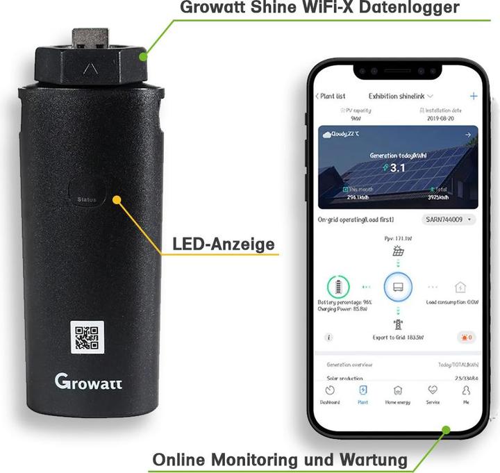 Produktbild Offgridtec Growatt Nachrüstsatz 15,35kWh für bestehende PV Anlagen 3-phasig SPA 5000 Hybrid-Inverter LiFePO4- (15350 W)