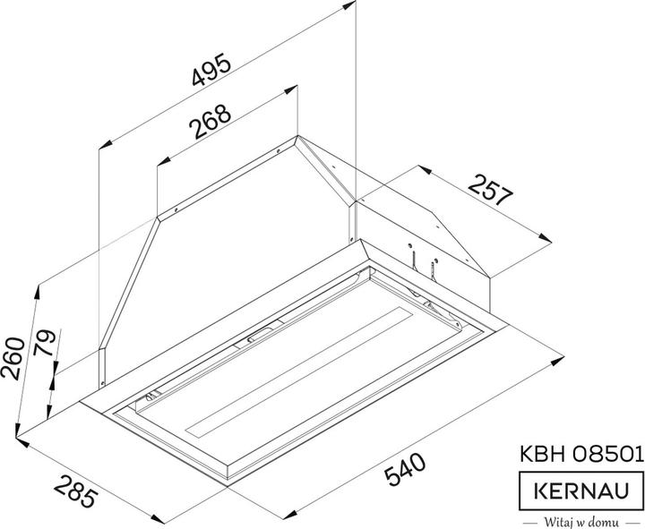 Produktbild Kernau KBH 08501 X cooker hood Built-in Stainless steel ³/h C (Flachschirmhaube)