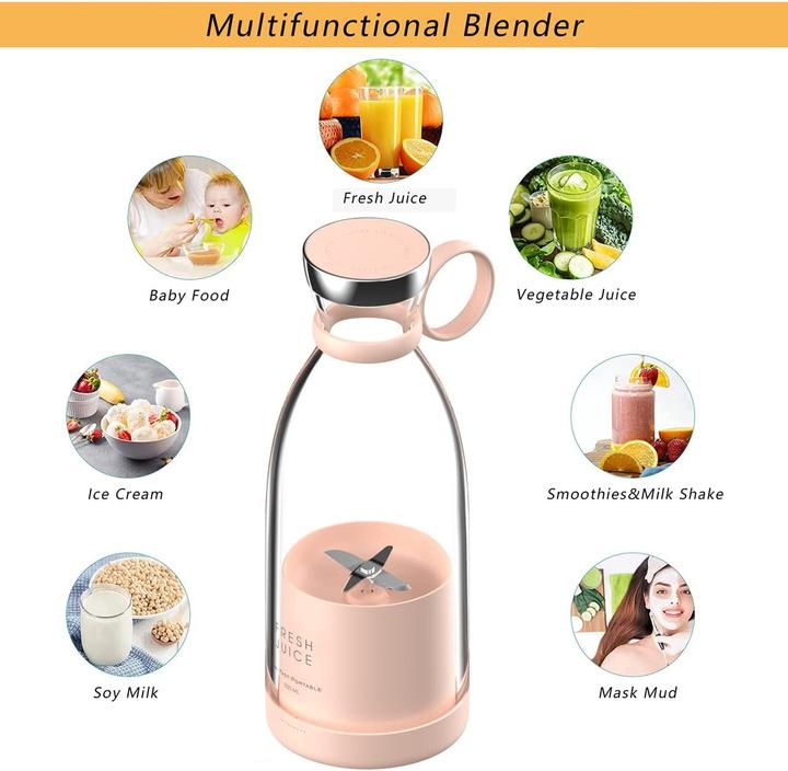 Actual product image PhoneLook Fresh Juice Smoothie Maker mixeur 350ml portable blender avec station de charge à induction USB