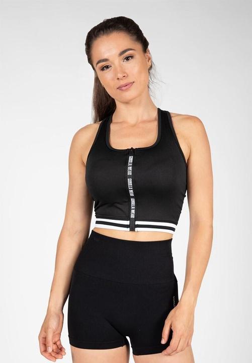 Actual product image Gorilla Wear Mesa Zip Front Crop Top Black (XS)