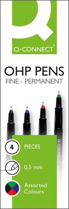 Actual product image Q-Connect OHP marker permanent (Multicoloured, 0.70 mm, 4 x)